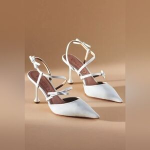Anthropologie Vicenza Aranni Women's White Strappy Heels Size 8